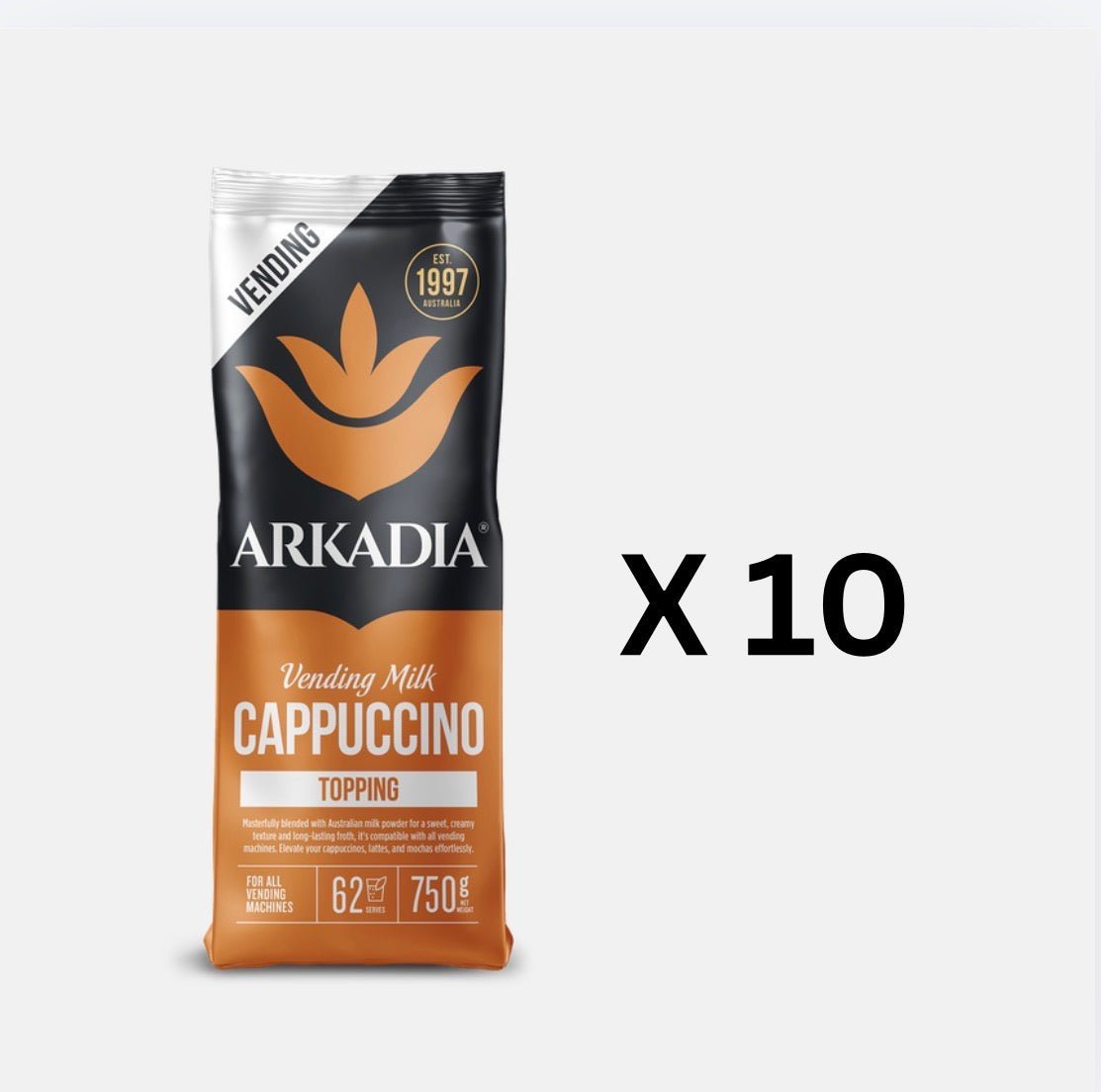 Arkadia Vending Cappuccino Milk Topping – 10 x 750g Bundle