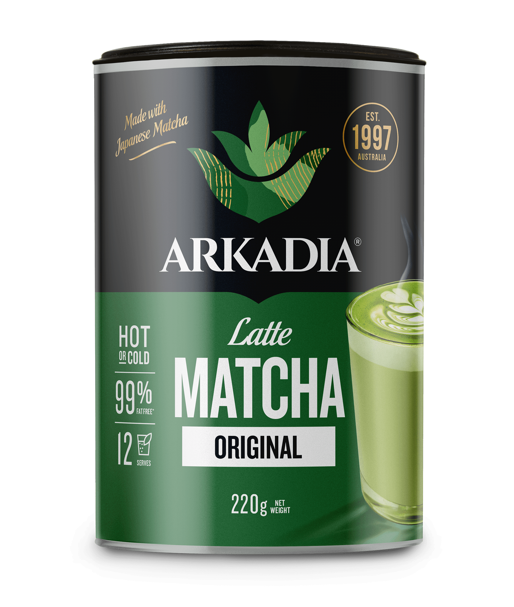 Arkadia Matcha Latte Original – Smooth, Creamy Japanese Matcha | 220g