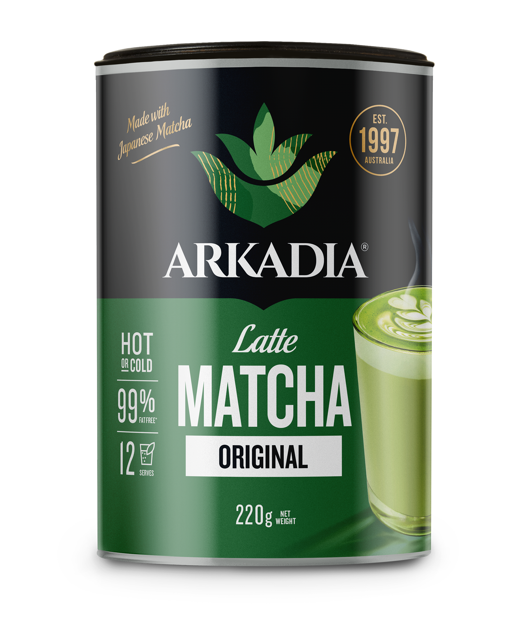 Arkadia Matcha Latte Original – Smooth, Creamy Japanese Matcha | 220g