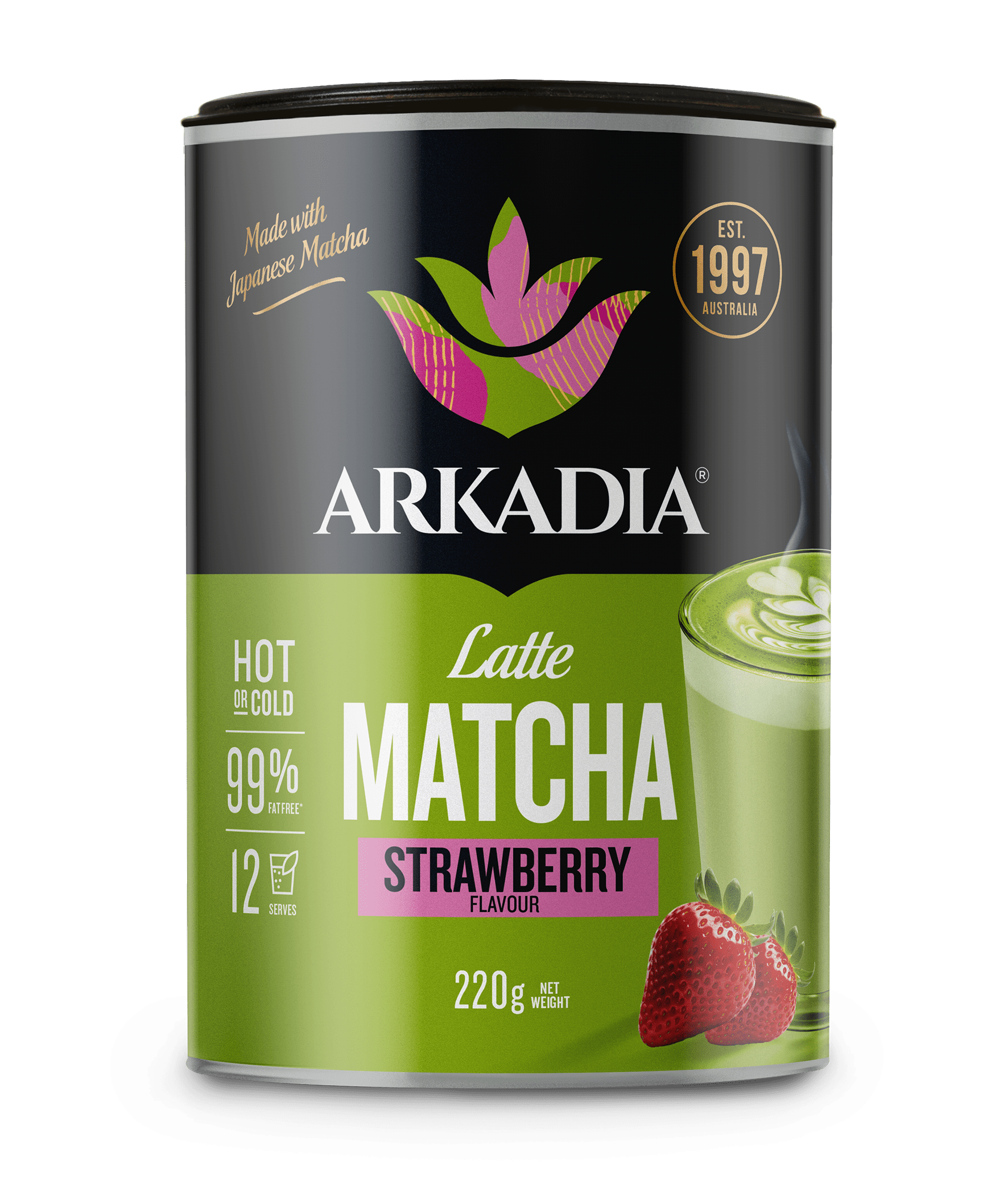 Arkadia Strawberry Matcha Latte – Premium Japanese Matcha with a Sweet Strawberry Twist