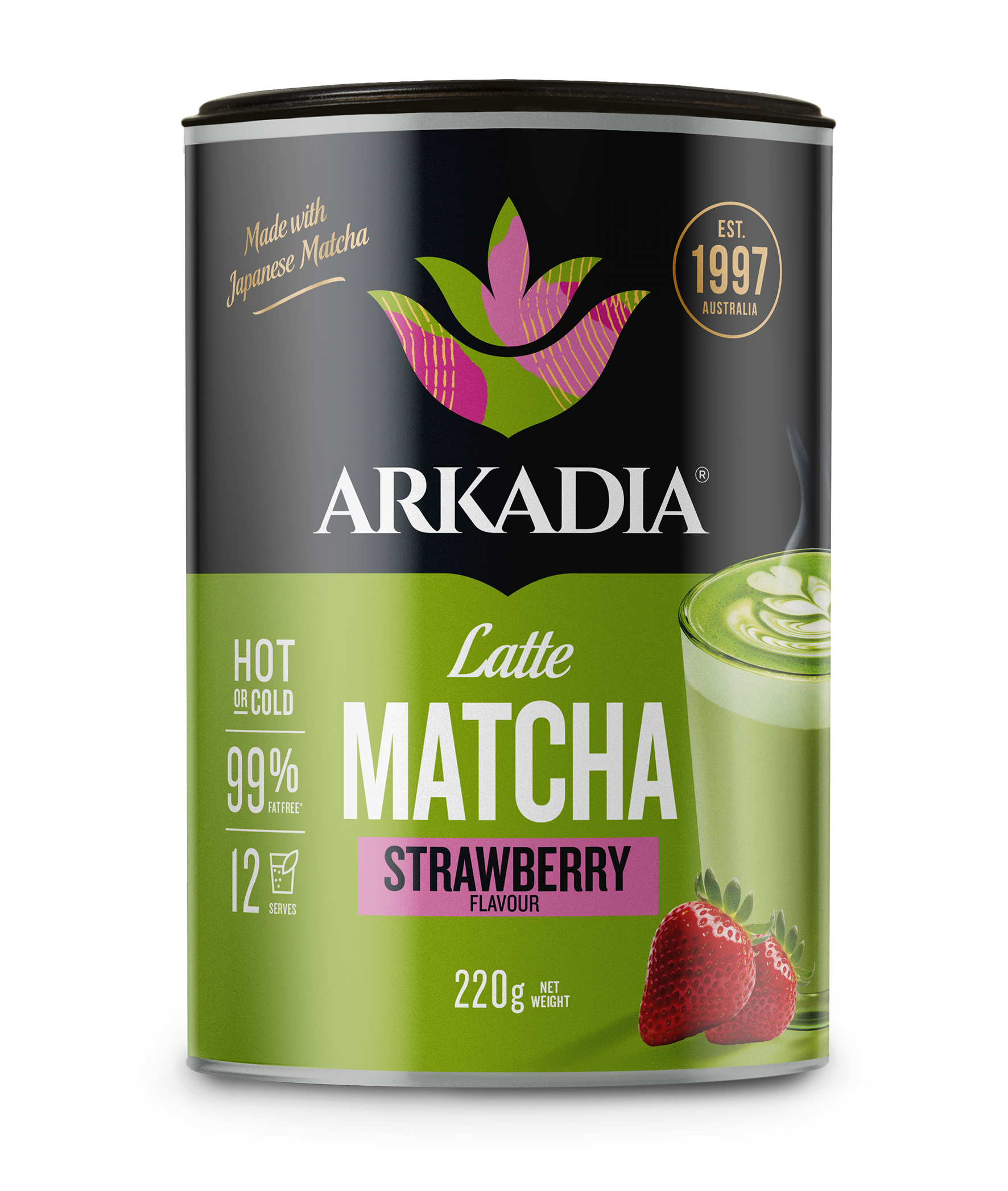 Arkadia Strawberry Matcha Latte – Premium Japanese Matcha with a Sweet Strawberry Twist