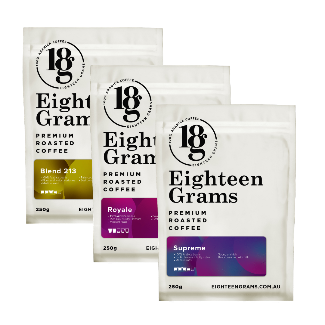 Coffee Taster 3 Pack  Blend213 - Royale - Supreme (250g each)
