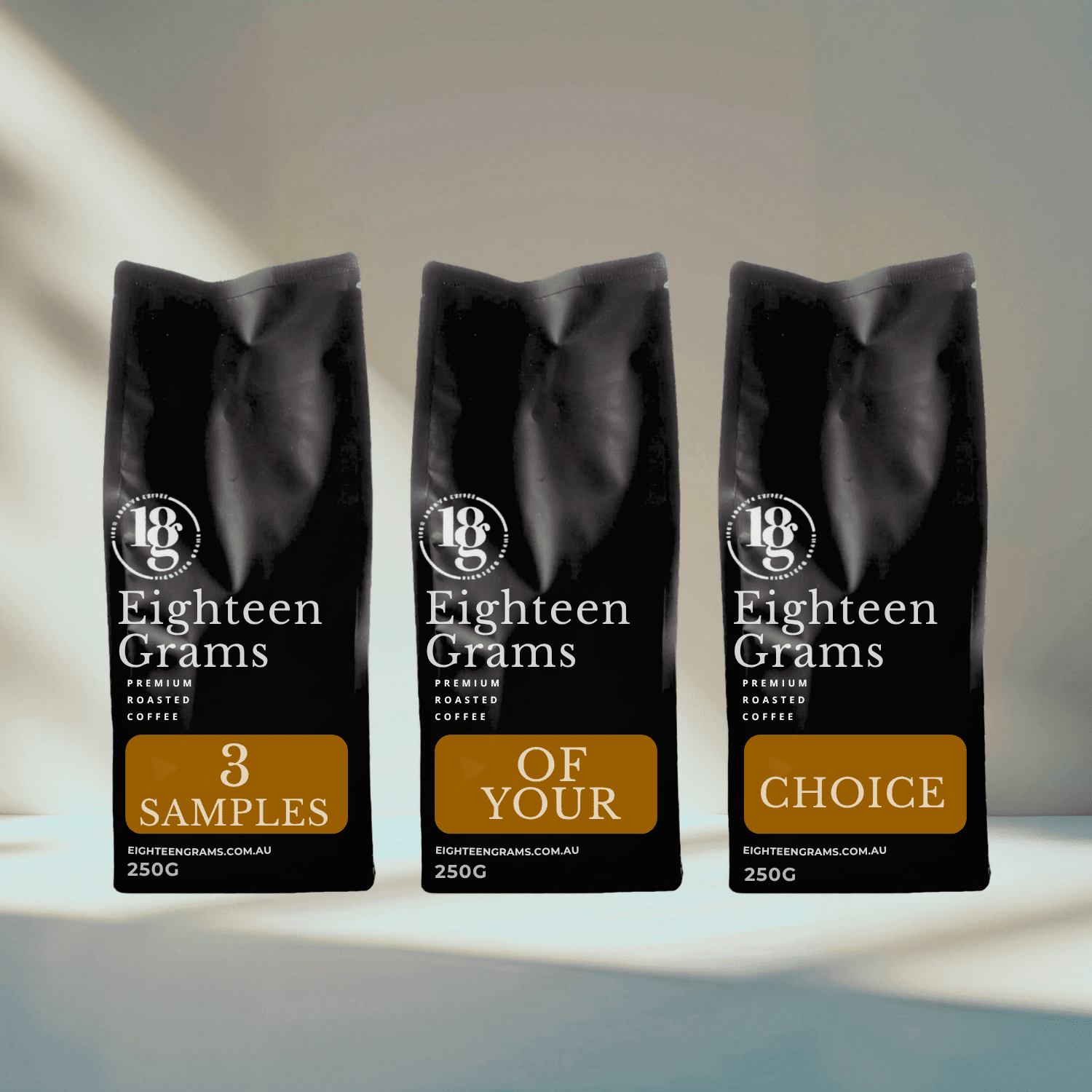 Custom Coffee Sampler Pack - 3 x 250g Fresh Roasted Coffee Bags