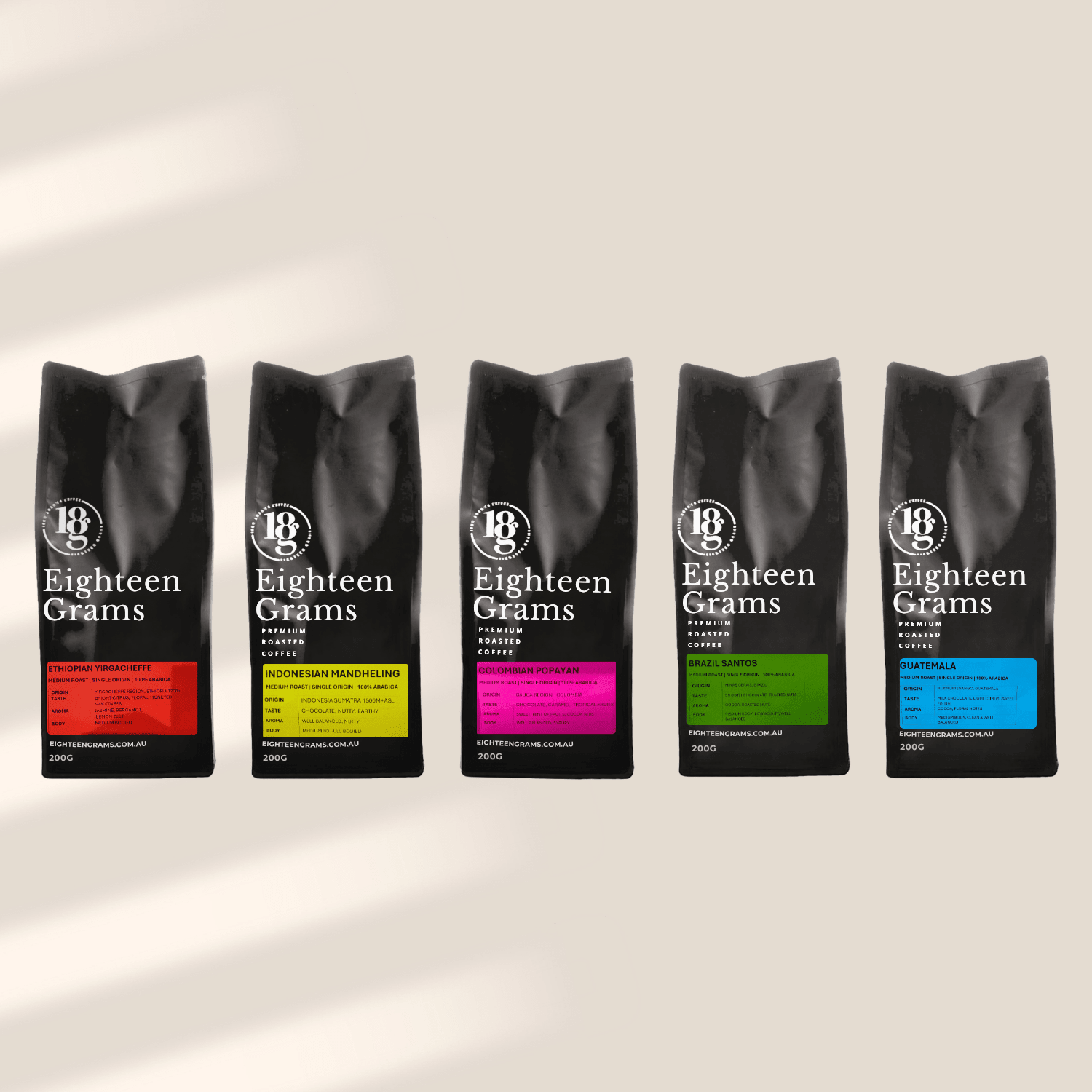 Single Origin Coffee Sample Set | 5 × 200g Specialty Coffee Beans