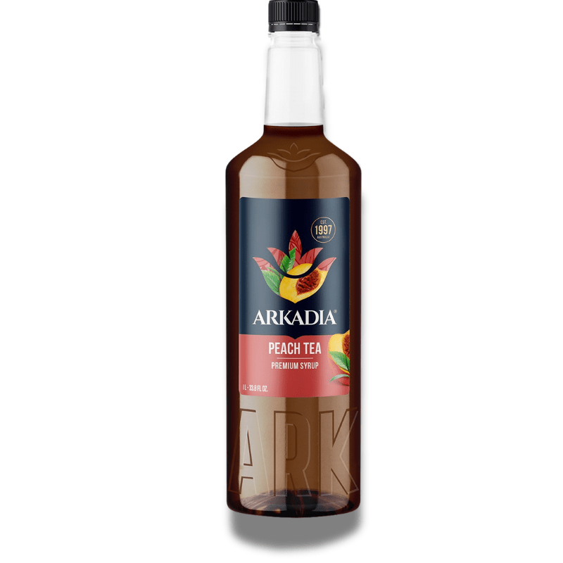 Arkadia Peach Tea Syrup 1000ml – Juicy Peach & Tea Refreshment in Every Pour