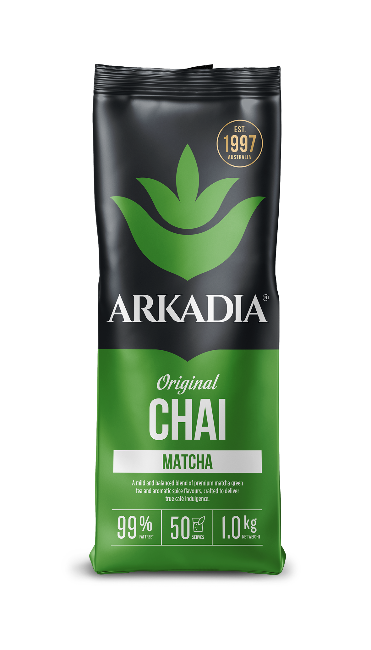 Arkadia Chai Matcha 1kg – Creamy Green Tea Latte with a Spiced Twist