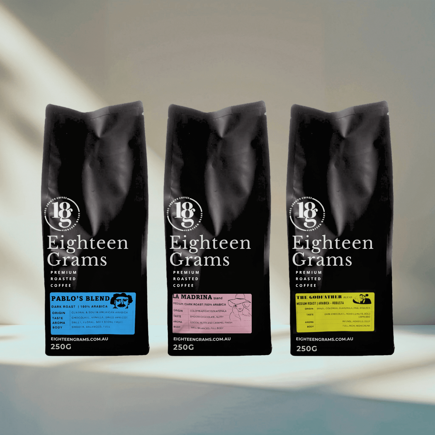 Capo Legacy Coffee Taster Pack - Pablo's, La Madrina & Godfather
