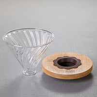 Thumbnail for Glass V60 Pour Over Coffee Dripper with Wooden Base