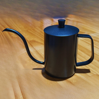 Thumbnail for 580ml Black Gooseneck Jug – Non-Stick Coating, Food-Grade Stainless Steel, Swan Neck Thin Mouth – Precision Pouring for Coffee & Tea