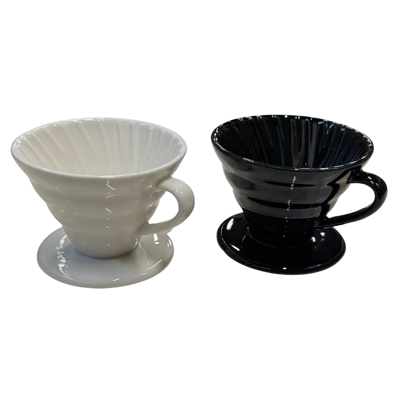 V60-Style Ceramic Coffee Dripper- Black or White