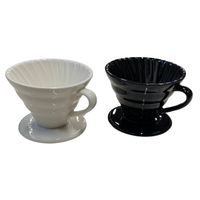 Thumbnail for V60-Style Ceramic Coffee Dripper- Black or White