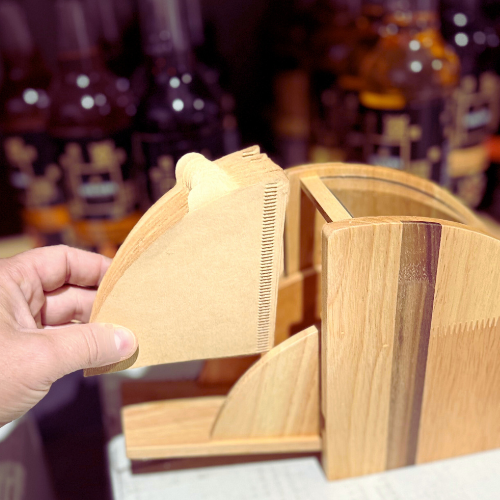 Rustic Wood Dust Proof Filter Paper Holder