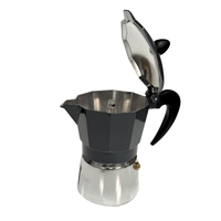 Thumbnail for 3 Cup 150ml Stovetop Moka Pot Coffee Maker – Black & Silver