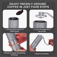 Thumbnail for Manual Coffee Grinder with 7-Star Titanium Conical Burr Portable Coffee Bean Grinder with 60 Adjustable settings