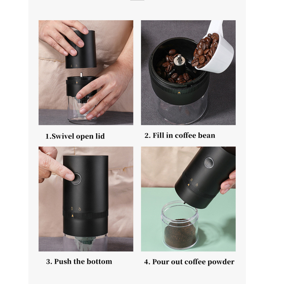 Portable Electric Coffee Grinder USB Rechargeable Burr Grinder