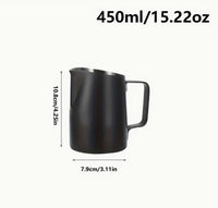 Thumbnail for Black milk pitcher with measurements on a white background