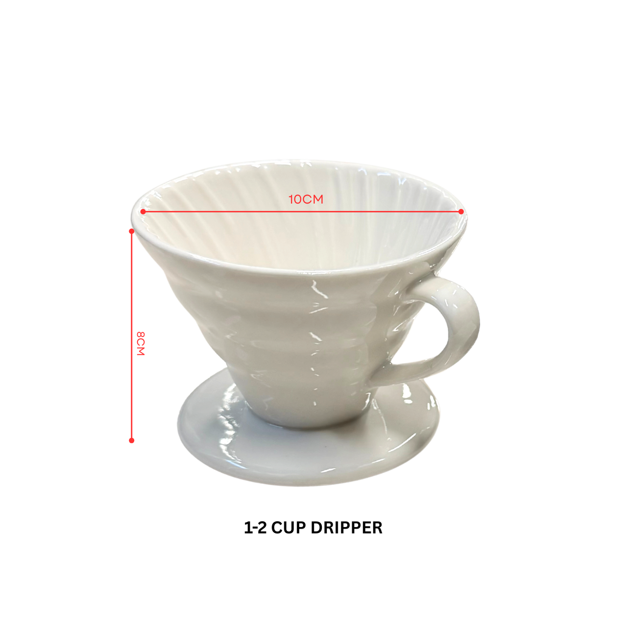 V60-Style Ceramic Coffee Dripper- Black or White