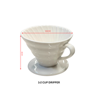Thumbnail for V60-Style Ceramic Coffee Dripper- Black or White