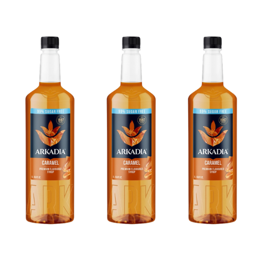 Arkadia 99% Sugar Free Caramel Syrup – 3 x 1L Bundle