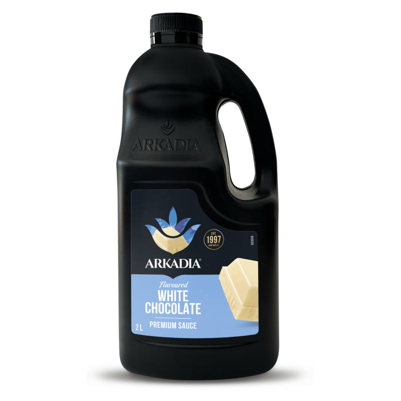 premium dessert sauce by arkadia white chocolate flavour 2 litre