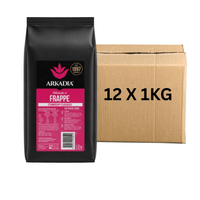 Thumbnail for Arkadia Strawberry Frappe Powder 1kg x 12 bulk box, strawberry milkshake and frappe mix for Ninja Slushi, frozen drink machines, home frappe makers, cafés, thickshakes and ice blended drinks.
