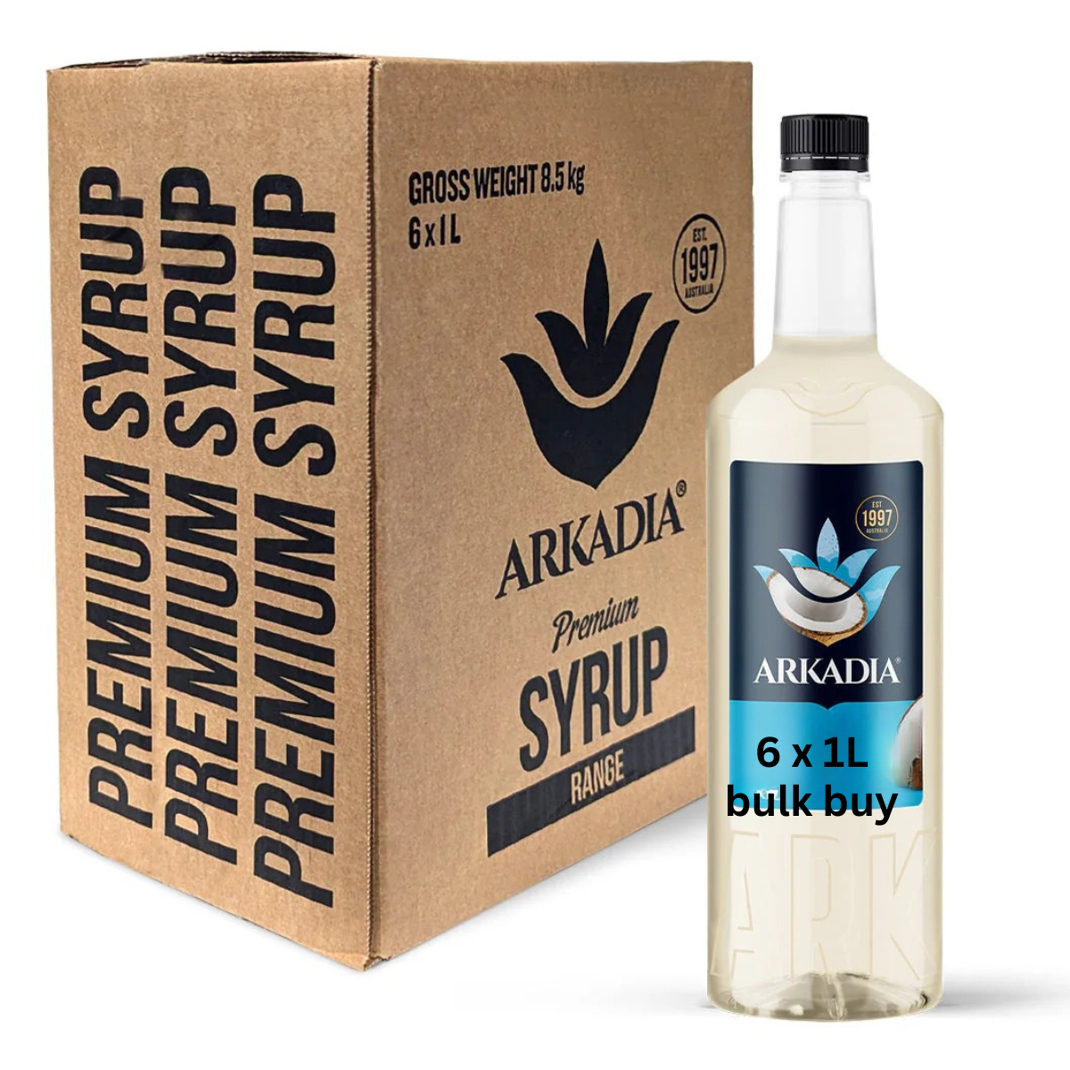 Arkadia Premium Syrup Box of 6 x 1L