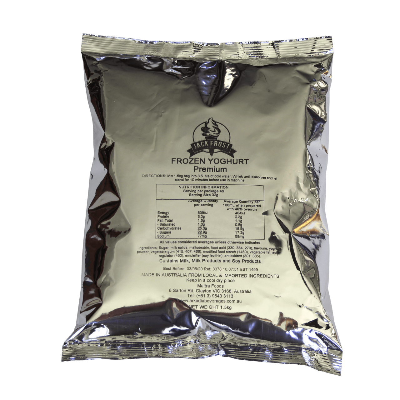 Jack Frost Frozen Yoghurt Mix single 1.5kg bag