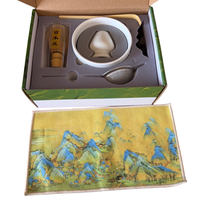 Thumbnail for Tea-making set with a scenic towel in an open box