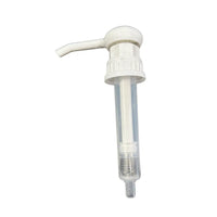 Thumbnail for A white plastic sauce bottle pump with a clear tube and a measurement scale.