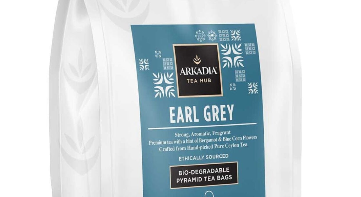 Arkadia Tea Hub Earl Grey tea package on a white background