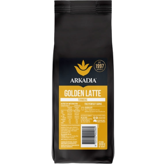 Arkadia Golden Latte coffee package on a white background