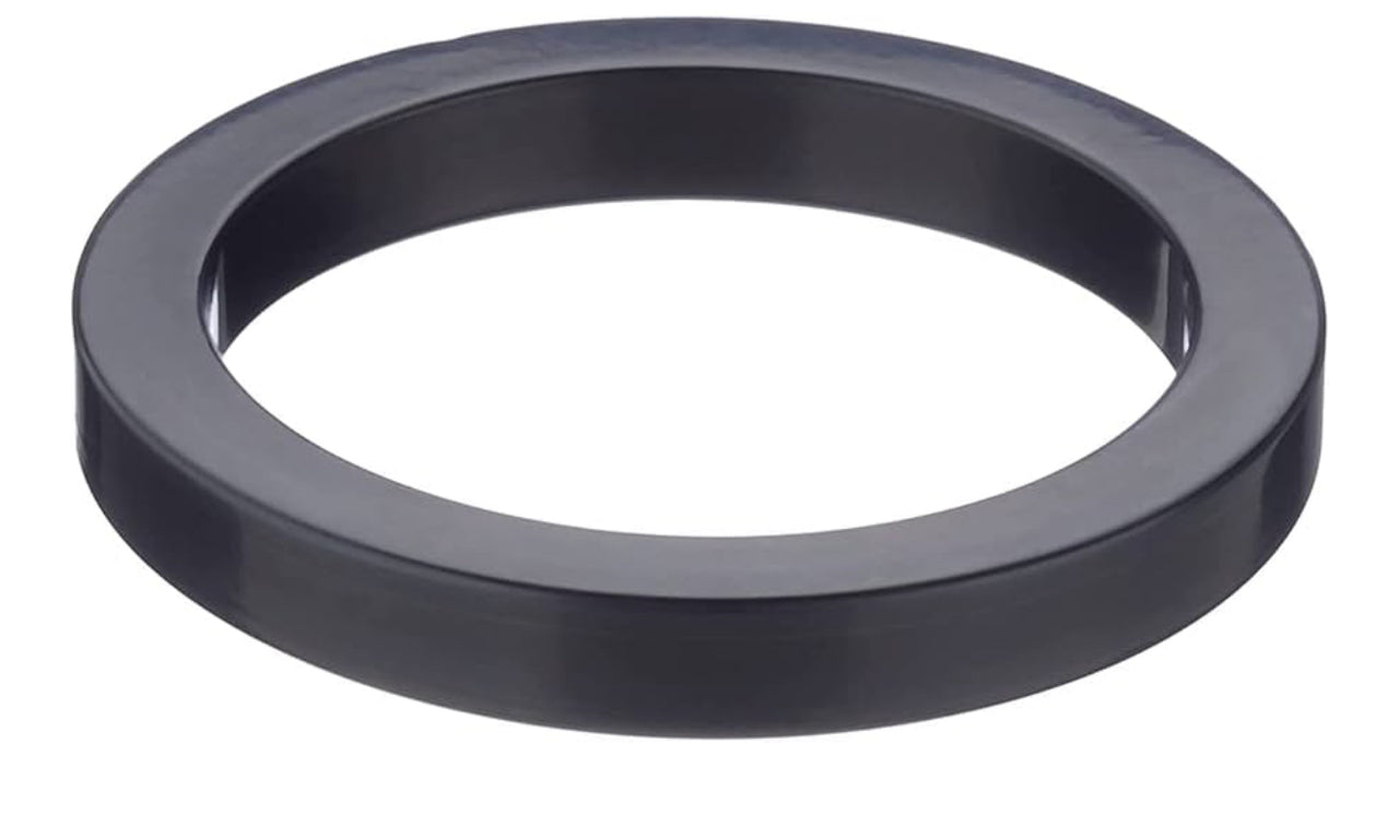 Black silicone ring for group head 58mm coffee machine on a white background