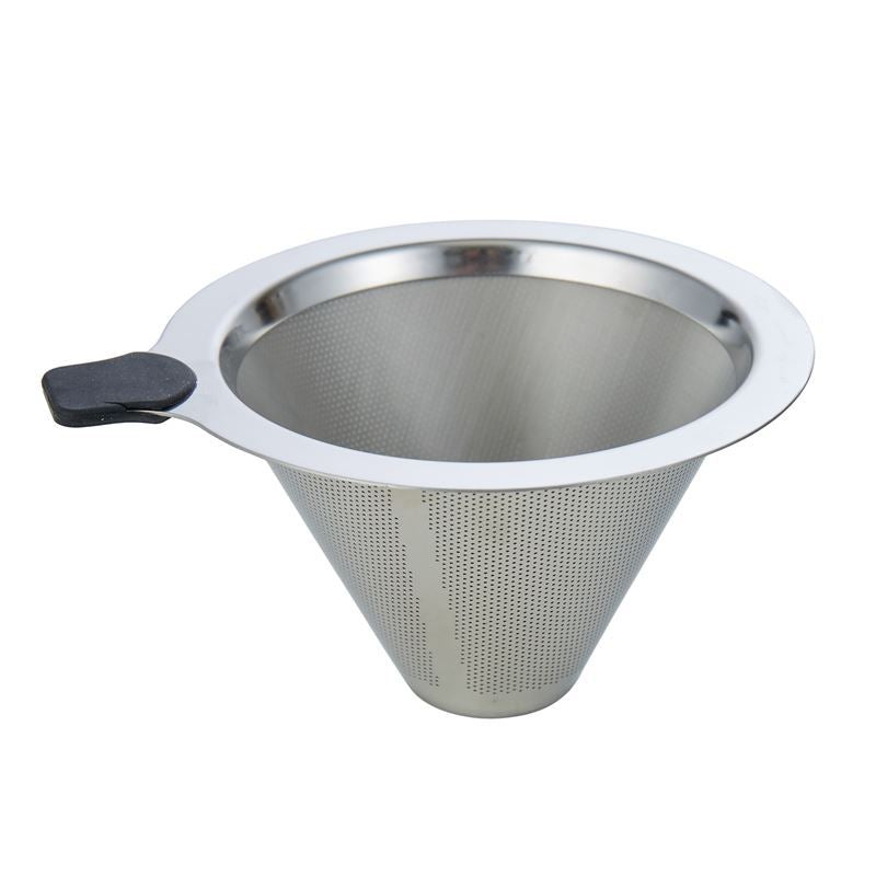Stainless steel tea infuser on a white background