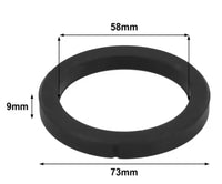 Thumbnail for Black rubber ring with measurements on a white background