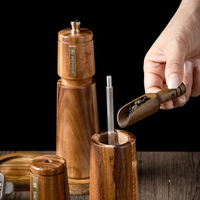 Thumbnail for manual-wooden-salt-pepper-grinders-with-matching-serving-tray