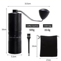 Thumbnail for Black portable coffee machine with dimensions and weight details on a white background